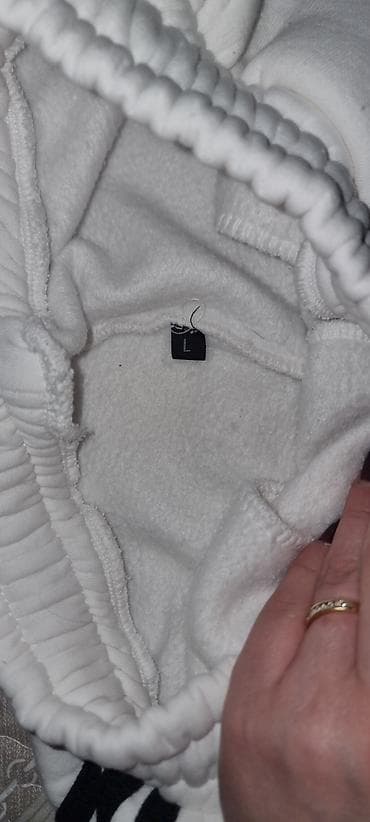 dəri baletkalar: Ağ rəngli kişi/qadın idman şalvarı (unisex) - Model: jogger/kross — 5