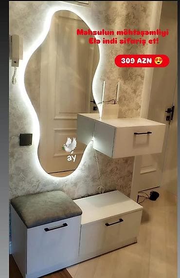 2el dolablar: LED işıqlı dekorativ güzgü və dəhliz üçün modullu konsol dəsti - — 1