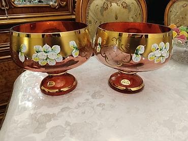 Məhsul: 2 ədəd dekorativ şirniyyat/qənnadı qabı – Boemia (Bohemia)