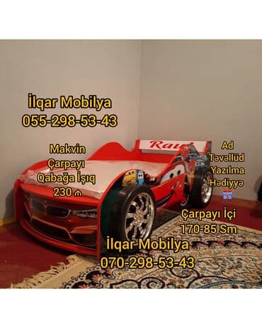 qir: Yeni, Sifariş ilə, Maşın-çarpayı, Matrassız, Siyirməsiz — 3