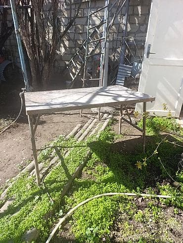 laminat dəmir masa: İşlənmiş, Qatlanan, Metal, Dördbucaq masa — 2