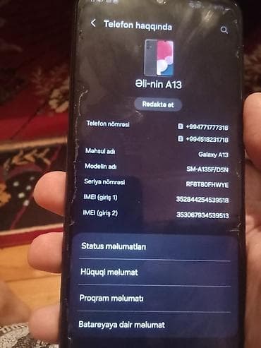 Samsung Galaxy A13, 64 GB, rəng - Qara, İki sim kartlı