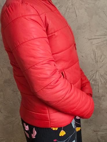 pencey: Qırmızı qadın pufik gödəkçə - Rəng: parlaq qırmızı - Model: qısa — 2