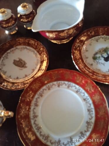 qazan dəsti: Çay dəsti, rəng - Qırmızı, Farfor — 4