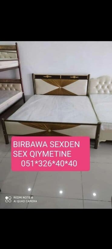 Çarpayılar: Yeni, İkinəfərlik çarpayı, Bazasız, Matras ilə, Siyirməsiz, Azərbaycan — 10