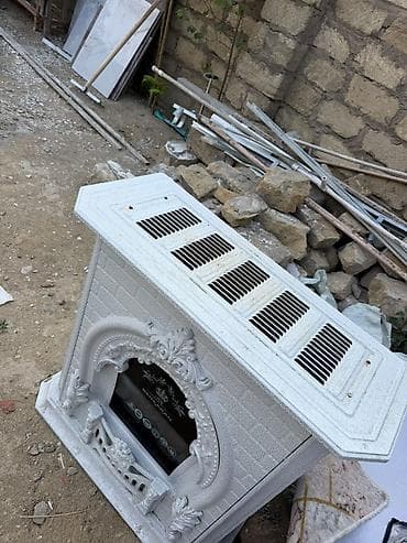 mini pec: Klassik dizaynlı qaz sobası-kamin - Dekorativ klassik kamin görünüşlü — 1