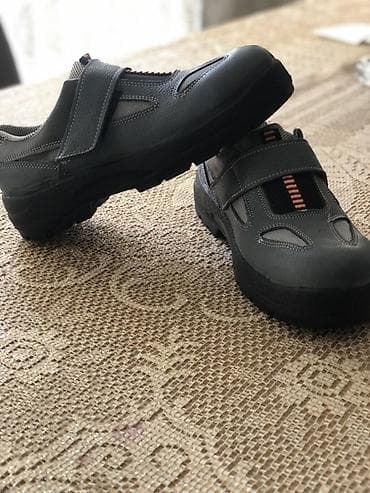 barter saatla: Velkro bağlamalı iş ayaqqabısı - Rəng: tünd boz/gümüşü üst, qara — 2