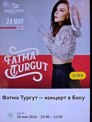Fatma Turgut – Bakı konsertinə biletler satılır İşim cixib deye gede at lalafo.az Fatma Turgut – Bakı konsertinə biletler satılır İşim cixib deye gede