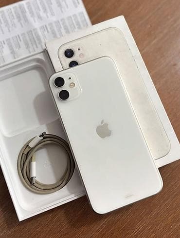 i̇phone telefon: IPhone 11, 128 GB, Ağ, Zəmanət, Simsiz şarj, Face ID — 1