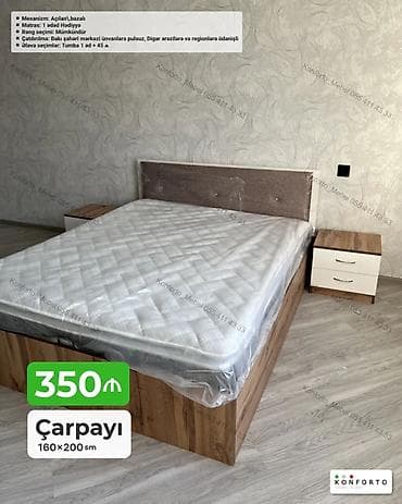 intex matras: Çarpayı – 160×200 sm • Mexanizm: açılan, bazalı (alt hissədə geniş — 1