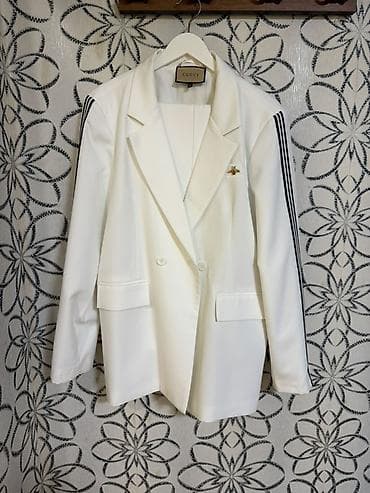 ağ pencek: Gucci qadın blazer cəkəti - Rəng: ağ - Klassik döşəkağı və iki — 1