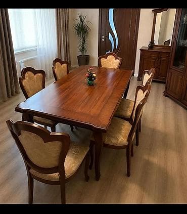 Masa dəsti satılır. 295 azn. Açılan masa 6stul ölçü 1.62*90 ünvan — 1