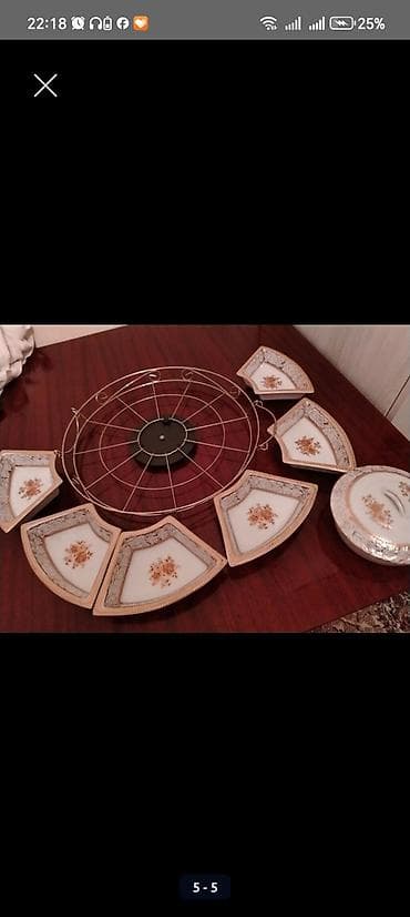 versace servis: Porselen servis dəsti – dövrəvi qəlyanaltı/suxarı qabı - Material — 5