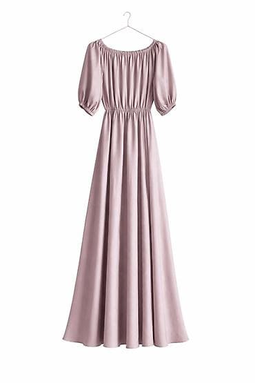 kirayə don: Məhsul: Pudra-pəmbə rəngdə uzun, axıcı maxi atlas don + eyni rəngdə — 2