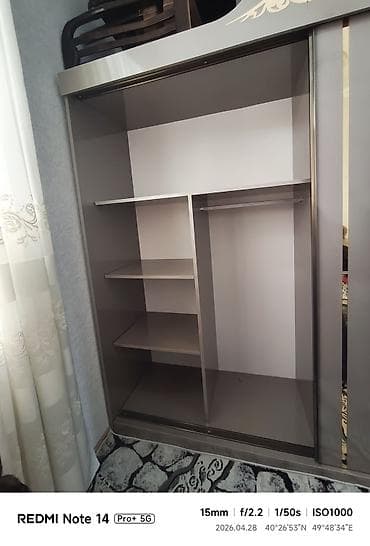asilqan 65 azn: 2 qapılı, Güzgülü, Boz, Taxta, Kupe, Düz dolab — 3