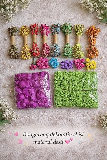 lent güllər: Rəngarəng dekorativ əl işi material dəsti - Qəd-qənd rənglərdə — 1