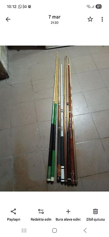 bilyard kiyi: Bilyard taco dəsti - Dəst: şəkillərdə gördüyünüz kimi bir neçə ədəd — 1