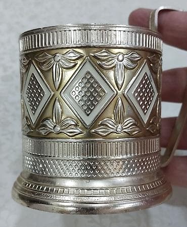 Podstakanik stəkan altlığı подстаканник, sovet istehsalı, material — 10