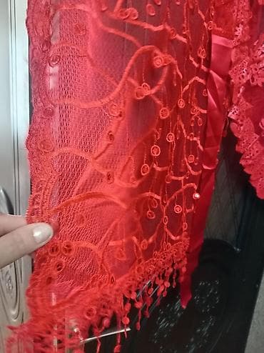 Xonça: Qırmızı krujeva toy dəsti – gəlin üçün - Rəng: parlaq qırmızı - — 2