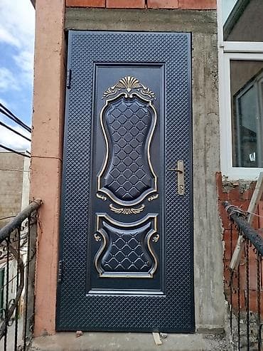 qapi zengleri: Dəmir giriş qapıları – dekorativ relyefli dizayn - Material: qalın — 1