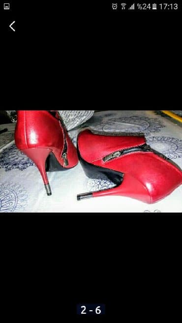 dəri qadın botilyonu: Ölçü: 36, rəng - Narıncı, Yeni — 2