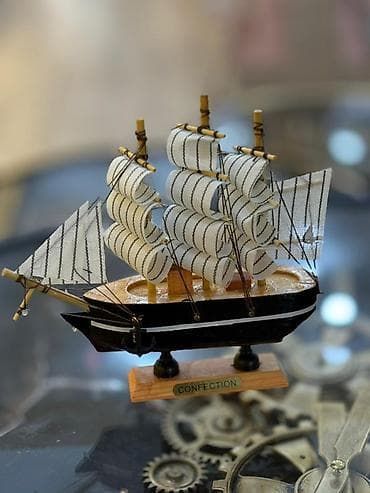 gemi satilir: Dekorativ yelkənli gəmi maketləri - Material: taxta gövdə, parça — 4