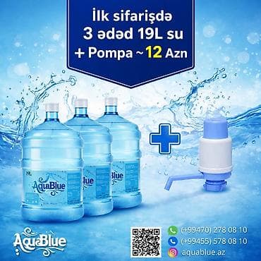 samavar ucuz: AquaBlue 19L içməli su – ailəniz üçün təbii və təmiz seçim. 1 ədəd 19 — 1