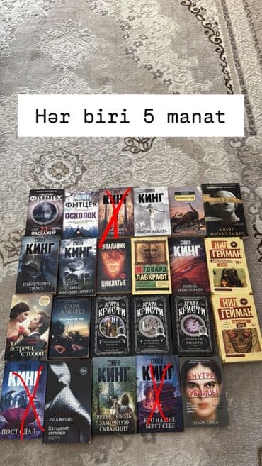 Школьные учебники: Rus dilində müxtəlif janrlarda kitablar satılır. Şəkillərdə — 3