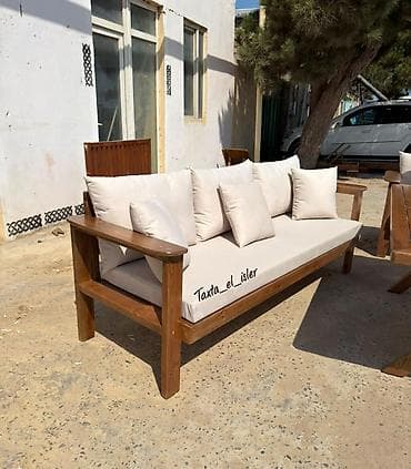 utu taxtası: Bağ/terras üçün taxta mebel dəsti - Təbii ağacdan hazırlanmış — 3