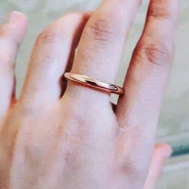 tək qaş: Alyans, Üzük, Çəhrayı qızıl, 583 Əyar, Qaşsız — 1