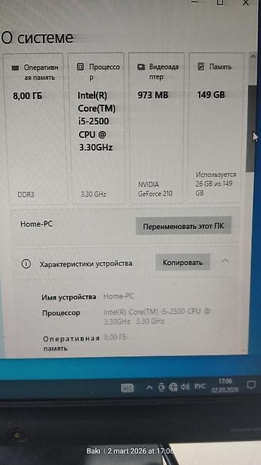 komputer korpusu: Mini keys Prosessor: i5 2500 (2-ci nəsil) Plata; Alfa DDR3 h61 plata — 9