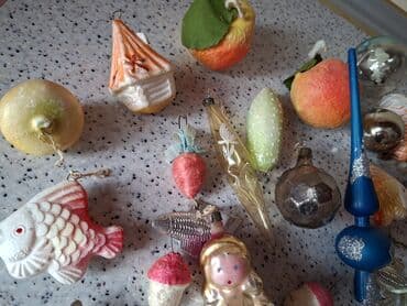 yeni il ucun qapi bezekleri: SSSRın şüşədən yolka oyuncaqları dəsti. Ayrı-ayrıda satılır. 30 ədəd — 5