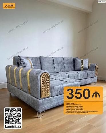 Künc divan – La Mini dizayn - Ölçülər: 260 × 160 sm - Mexanizm — 1