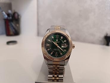 Смарт часы: İkirəngli (qızılı-gümüş) metal kordona malik kişilər üçün qol saatı — 1