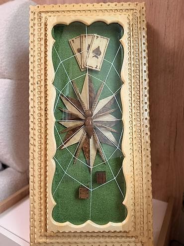 Taxta nərd dəsti – əl işidir - Material: Təbii ağac (cilalanmış)