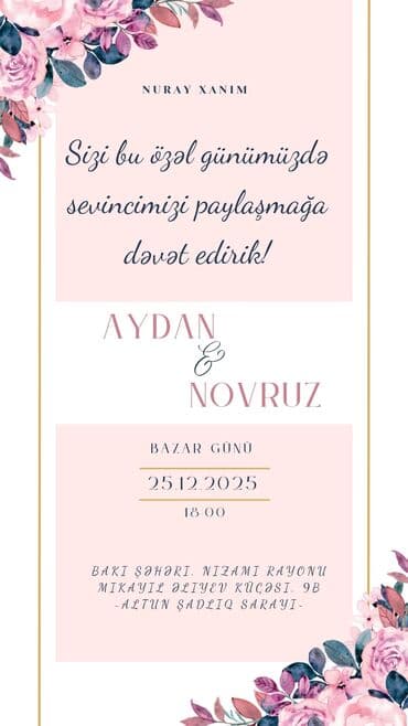 реклама в социальных сетях: Xüsusi dizaynlı toy dəvətnamələri video və şəkil formatında hazırlanır — 3