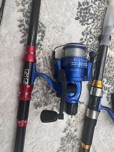 Velosiped ehtiyyat hissələri: Balıqçılıq üçün tam dəst - 2 ədəd fırlanan çarx (spinning reel): • — 7