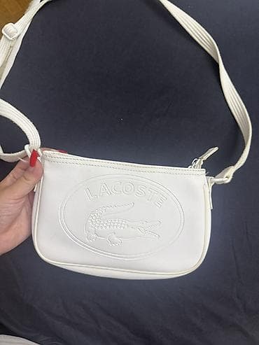 lacoste canta: Lacoste çiyin/çapraz çanta – ağ rəng - Brend: Lacoste (ön hissədə iri — 3