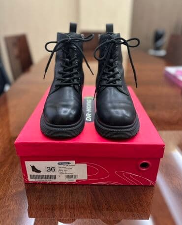 Basanoşka və səndəllər: Original ortopedik DR.KONG qara dəri çəkmələri Ölçü: 36 Öz giyməti — 1