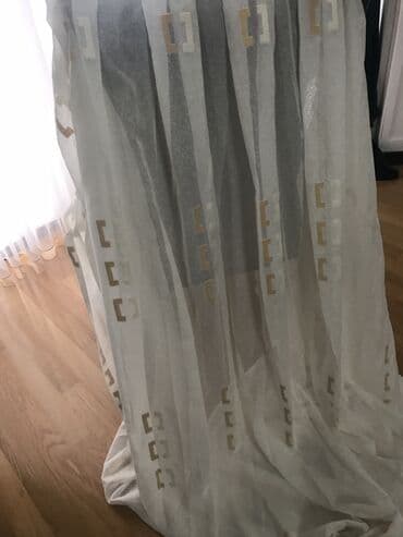 kətan pərdələr: İşlənmiş, Kətan Tül, rəng - Bej, Ünvandan götürmə — 3