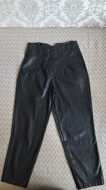 gece koynekleri: Qara eko–dəri şalvar - Material: hamar, parıltılı eko-dəri (PU) - — 2