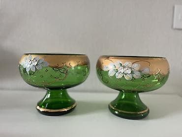 duz qablari: Egermann Çexiya istehsalı dekorativ şüşə qablar (2 ədəd dəst) - — 4