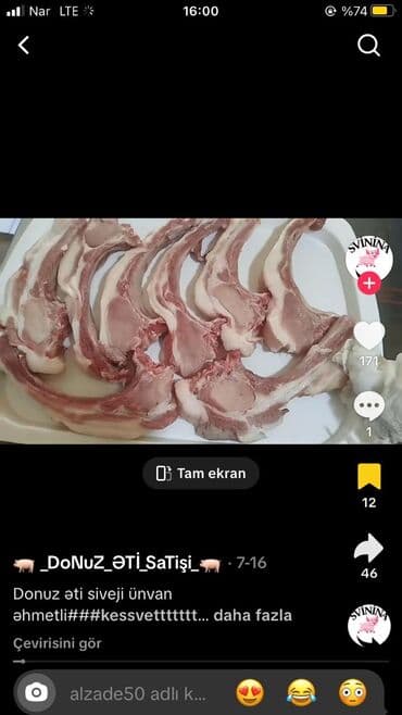 toyuq doş ətinin qiyməti: Məhsul: Donuz əti və donuz məhsulları Təsvir: - Tam kəsimdən müxtəlif — 7