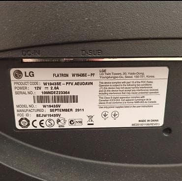 macbook pro adapter: LG Flatron W1943SE-PF monitor - Ekran ölçüsü: 18.5" (təxmini 47 sm — 2