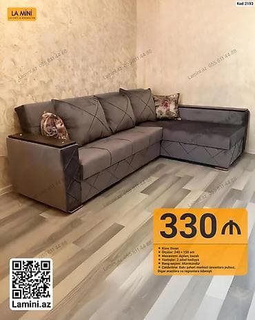 Künc divan – La Mini - Ölçülər: 240 × 150 sm - Mexanizm: Açılan — 1