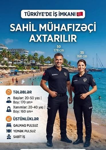 Əməkdaş axtarışı (vakansiyalar): Türkiyədə iş imkanı: Sahil Mühafizəçisi Vəzifə təsviri: - Otel və — 1