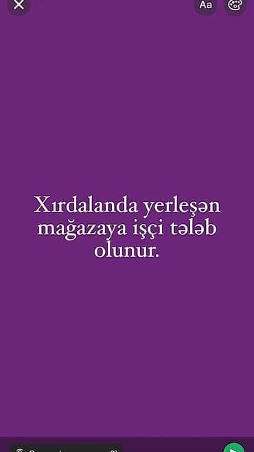 Satış məsləhətçisi tələb olunur