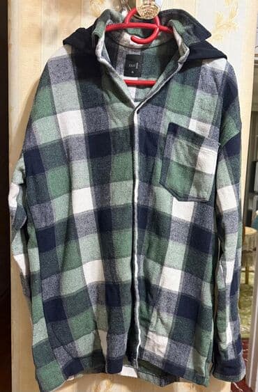 kisi geyimleri 2021: Köynək, XL, rəng - Yaşıl — 1