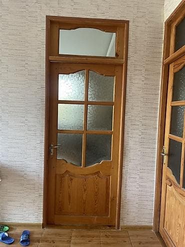 sef qapi: Ağac qapı dəsti – şüşəli dizayn - Material: təbii ağac (karkas və — 2
