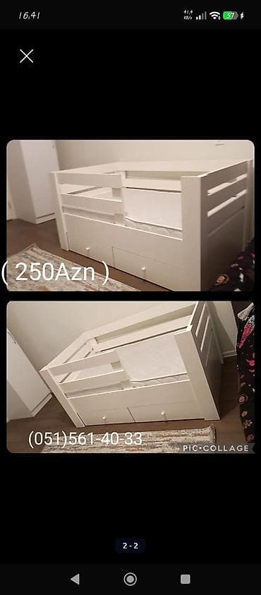 Oğlan və qız üçün, Yeni, Çarpayı, Bazasız, Matras ilə, Siyirməli
